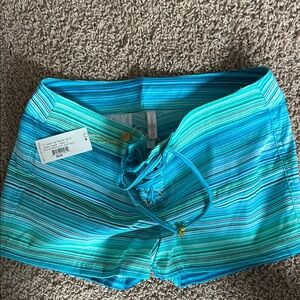 Brand New-Helen Jon Striped Blue and Green Swim Shorts